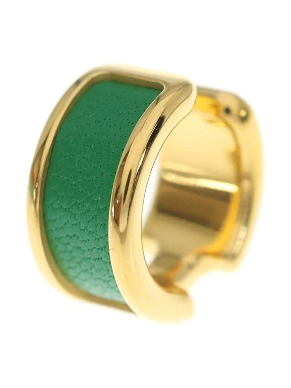 Hermes Olympe PM Ear Cuff Green Gold Earrings